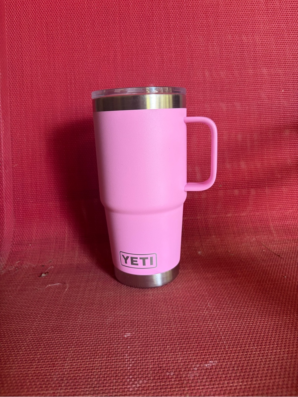 Yeti 20 Oz Pink Mug with handle